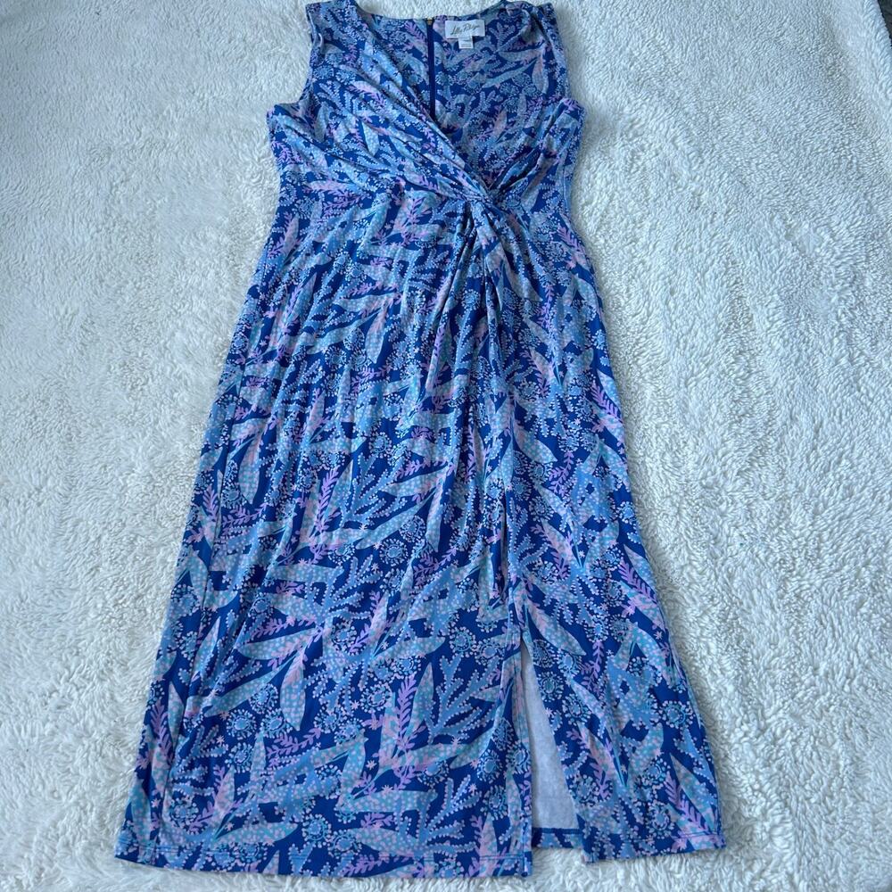 Lilly Pulitzer Odella VNeck Midi Dress Barton Blue 12 Resort Summer Country Club